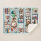 Gezinsfotocollage Beach Bookcase, speciaal geperso Sherpa Deken (Voorkant (horizontaal))