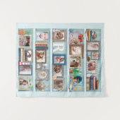 Gezinsfotocollage Beach Bookcase, speciaal geperso Wandkleed (Voorkant (horizontaal))