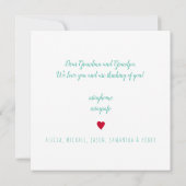 Gezinsfotocollage: blijf thuis bij het liefdesberi (Achterkant)