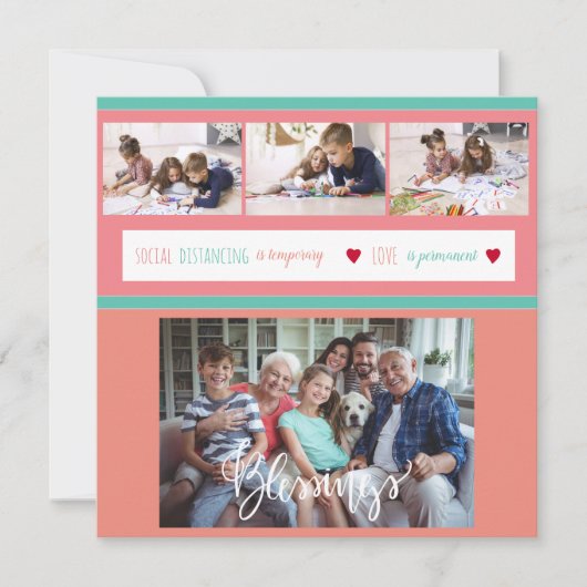 Gezinsfotocollage: blijf thuis bij het liefdesberi (Voorkant)