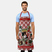 Gezinsfotocollage en naam kerstcadeautje Apro Schort (Gedragen)