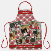 Gezinsfotocollage en naam kerstcadeautje Apro Schort (Voorkant)