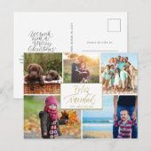 Gezinsfotocollage Feliz Navidad Kerstmis Feestdagenkaart (Voorkant / Achterkant)