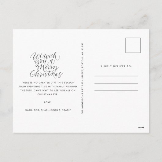 Gezinsfotocollage Feliz Navidad Kerstmis Feestdagenkaart (Achterkant)