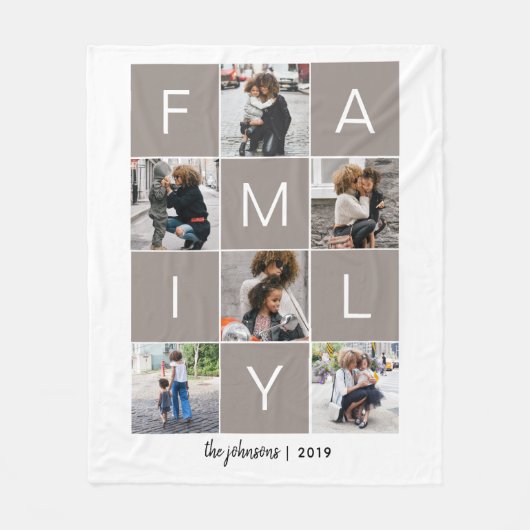 Gezinsfotocollage Fleece Deken (Voorkant)