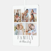 Gezinsfotocollage Kerstmis Metalen Ornament (Voorkant links)
