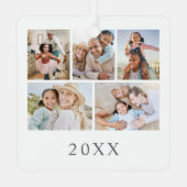Gezinsfotocollage Kerstmis Metalen Ornament (Achterkant)