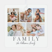 Gezinsfotocollage Kerstmis Metalen Ornament (Voorkant)