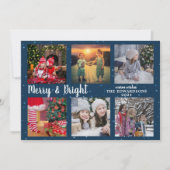 Gezinsfotocollage Merry en heldere kerst Feestdagenkaart (Voorkant)