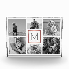 Gezinsfotocollage monogram fotoblokken