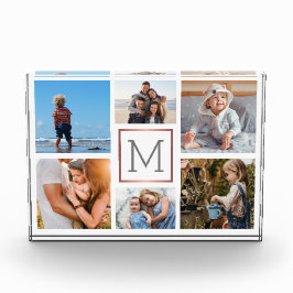 Gezinsfotocollage monogram fotoblokken