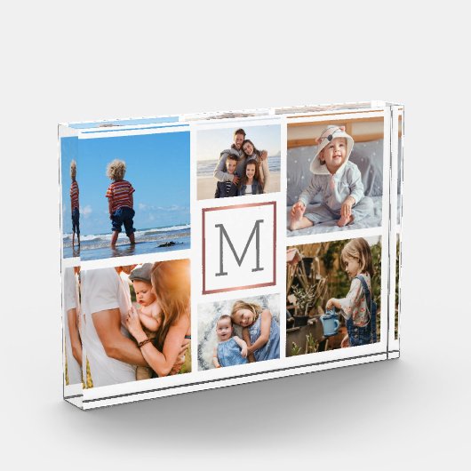 Gezinsfotocollage monogram fotoblokken (Links)