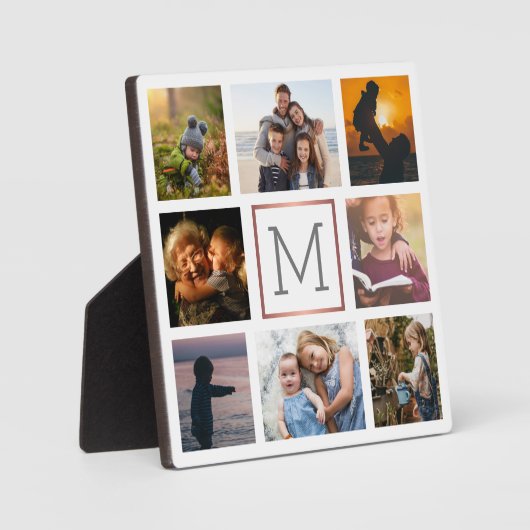 Gezinsfotocollage monogram fotoplaat (Voorkant)