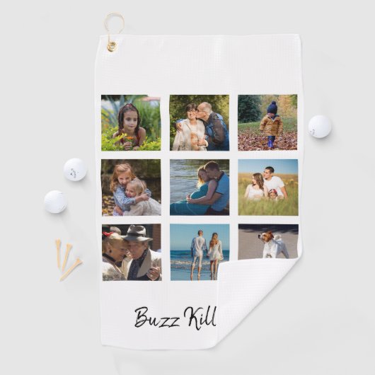 Gezinsfotocollage monogram golfhanddoek (Insitu)