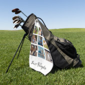 Gezinsfotocollage monogram golfhanddoek (Groen)