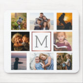 Gezinsfotocollage monogram muismat (Voorkant)