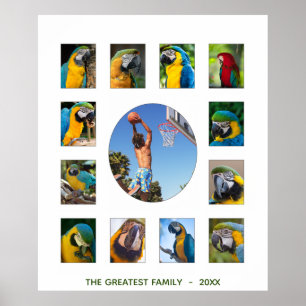 Gezinsfotocollage monogram poster