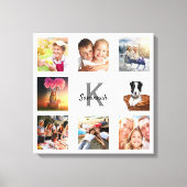 Gezinsfotocollage monogram wit canvas afdruk (Voorkant)