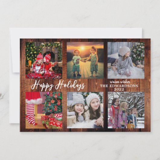 Gezinsfotocollage Prettige feestdagen Kerstmis Feestdagenkaart (Voorkant)