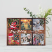 Gezinsfotocollage Prettige feestdagen Kerstmis Feestdagenkaart (Staand voorkant)