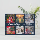 Gezinsfotocollage Prettige feestdagen Kerstmis Feestdagenkaart (Staand voorkant)