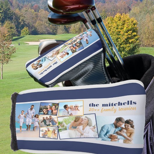 Gezinsfotocollage - voeg 7 foto's en aangepaste te golfheadcover