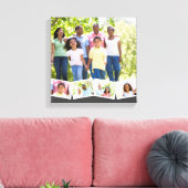 Gezinsfotocollage w. Zigzag Photo Strip - Grijs Canvas Afdruk (Insitu (Woonkamer))
