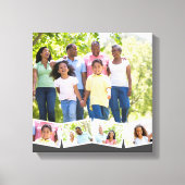 Gezinsfotocollage w. Zigzag Photo Strip - Grijs Canvas Afdruk (Voorkant)