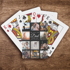 Gezinsfotocollage waar we van houden pokerkaarten