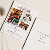 Gezinsfotocollage We hebben kerstabel verplaatst Feestdagenkaart