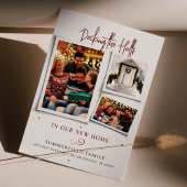 Gezinsfotocollage We hebben kerstabel verplaatst Feestdagenkaart