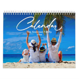 Gezinsfotokalender, bewerkbare aangepaste agenda kalender