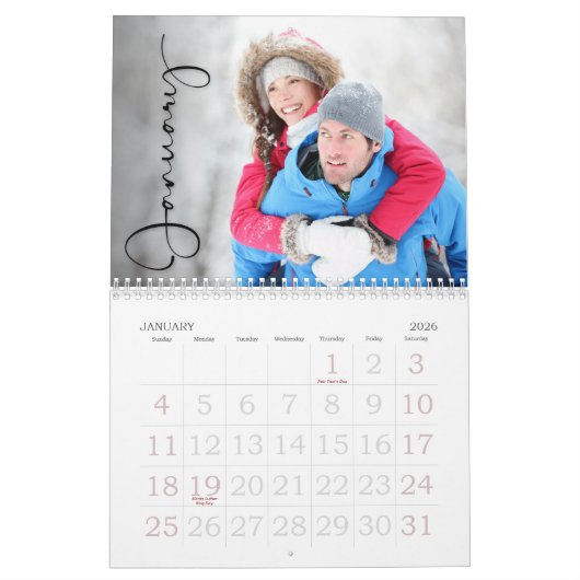 Gezinsfotokalender, bewerkbare aangepaste agenda kalender (Jan 2026)