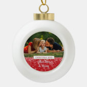 Gezinsfoto's Kerstmis Keramische Bal Ornament (Voorkant)