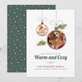 Gezinsfoto's met moderne kersttijd feestdagenkaart (Voorkant / Achterkant)