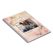 Gezinsfoto's roos gouden roze floralen notitieboek (Rechterzijde)