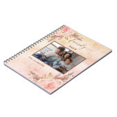 Gezinsfoto's roos gouden roze floralen notitieboek (Linkerzijde)