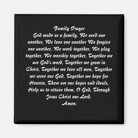 Gezinsgebed Magneet (Voorkant)
