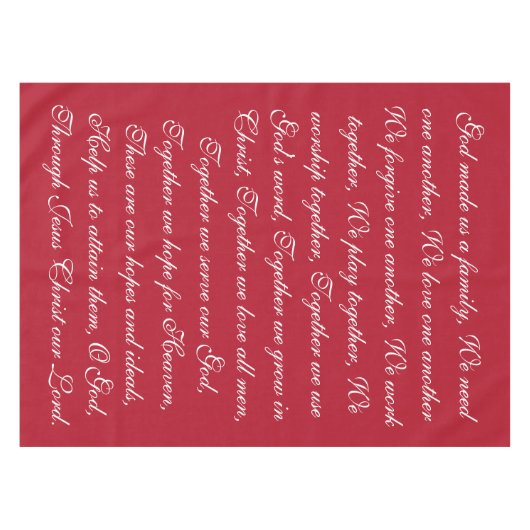 Gezinsgebed Tafelkleed (Voorkant (Horizontaal))