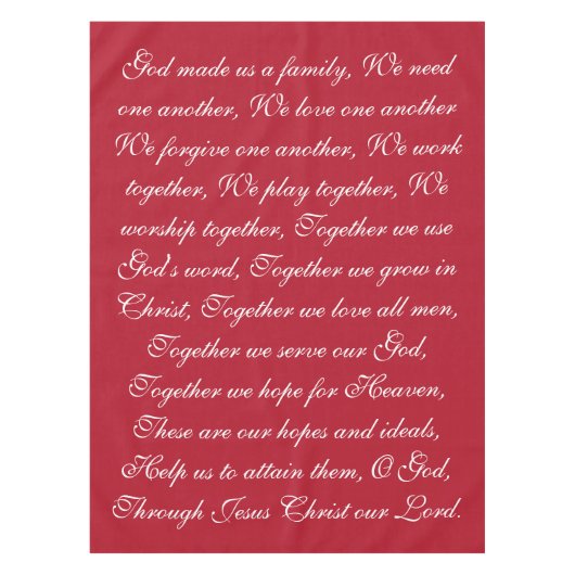 Gezinsgebed Tafelkleed (Voorkant)