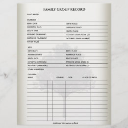 Gezinsgegevens Genealogie Fillable Form Sjabloon