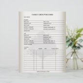 Gezinsgegevens Genealogie Fillable Form Sjabloon (Staand voorkant)