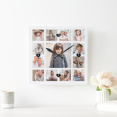Gezinsgeheugen Fotoraster, collage en hartstocht Vierkante Klok (Huis)