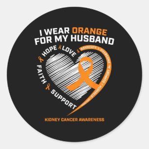 Gezinsgenoot Kidney Cancer Awareness Gifts Mannen Ronde Sticker