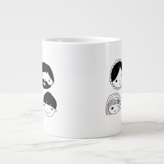 Gezinsgezichten Cartoon Grote Koffiekop (Voorkant)