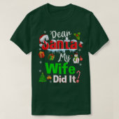 Gezinsgrappig Beste kerstman Mijn vrouw heeft het T-shirt (Design voorkant)