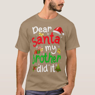 Gezinsgrappige kerstman Mijn broer heeft het Chris T-shirt
