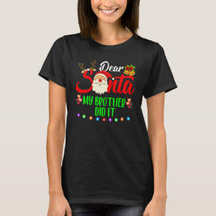Gezinsgrappige kerstman Mijn broer heeft het Chris T-shirt