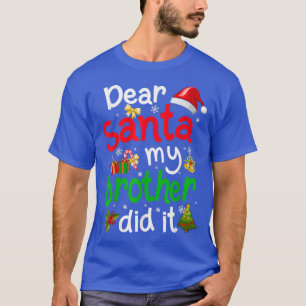 Gezinsgrappige kerstman Mijn broer heeft het Chris T-shirt