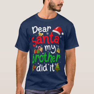 Gezinsgrappige kerstman Mijn broer heeft het Chris T-shirt